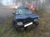 Policja Gniezno: Wypadek w Kruchowie. Dwie osoby w szpitalu. Opel uderzył w skarpę