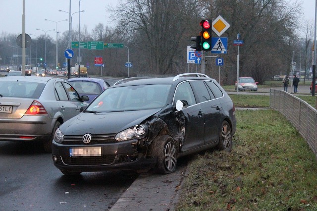 Karambol na Krakowskiej w Łodzi