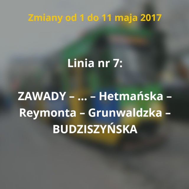 Poznańscy pasażerowie muszą się przygotować na kolejne utrudnienia - tym razem od 1 do 11 maja. Inaczej jeździć wtedy będą trzy linie autobusowe i jedna tramwajowa. Objazdy związane są z remontami przejazdów przez torowiska na ul. Przybyszewskiego.