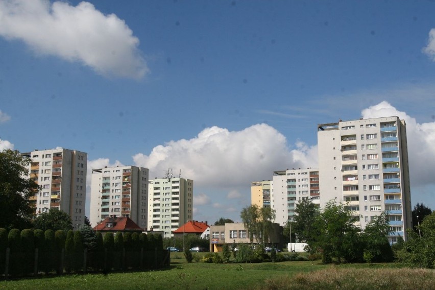 Na Rudzkiej bloki krzywe, jak wieża w Pizie