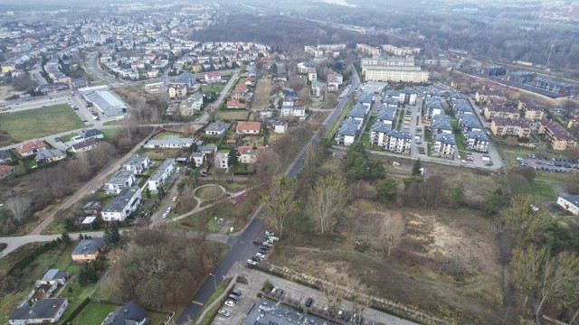 Teren pod budowę nowej szkoły, zdjęcia z drona