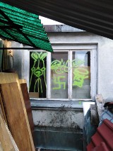 Skandal! Ktoś namalował swastyki na oknach pustostanu w Jaśle. Wandal pomalował szyby zieloną farbą. Sprawcy grozi do 2 lat więzienia