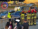 Dramatyczne chwile w Gliwicach! Kierowca BMW palił gumę i wjechał w przystanek - zobacz zdjęcia