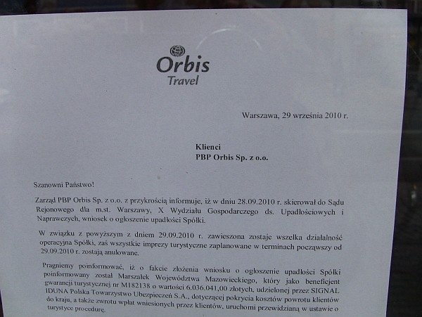  Zamknięte biuro Orbis Travel w Gdańsku (ZDJĘCIA)