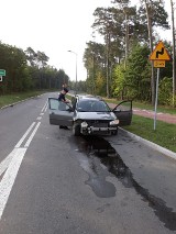Gmina Kleszczów: Kompletnie pijany rozbił samochód i siedział w nim na środku drogi