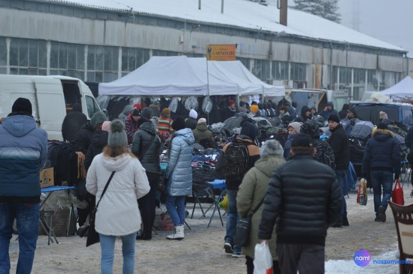 Tak było w mroźną niedzielę na Pchlim Targu we Włocławku. Choinki, ozdoby świąteczne [zdjęcia - 12 grudnia 2021]