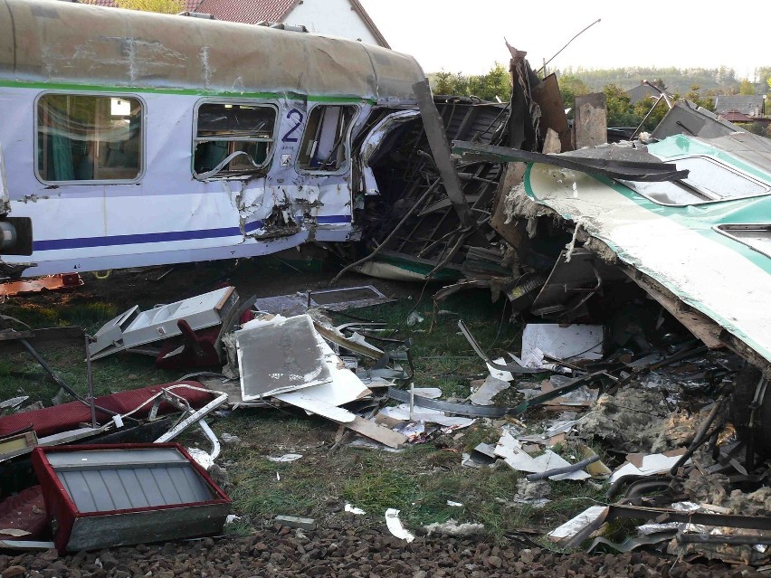 Zdjęcia z katastrofy kolejowej  w Mostach koło Lęborka