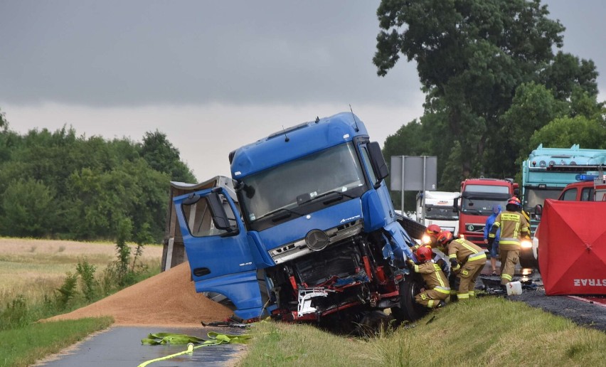 Gm. Malbork. Śmiertelny wypadek na drodze krajowej nr 55. Kierowca samochodu osobowego zginął na miejscu 