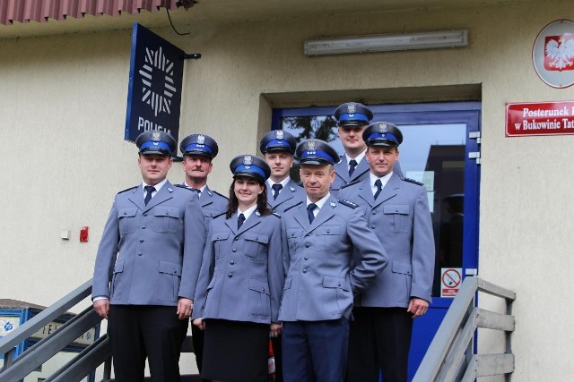 Załoga posterunku policji w Bukowinie Tatrzańskiej