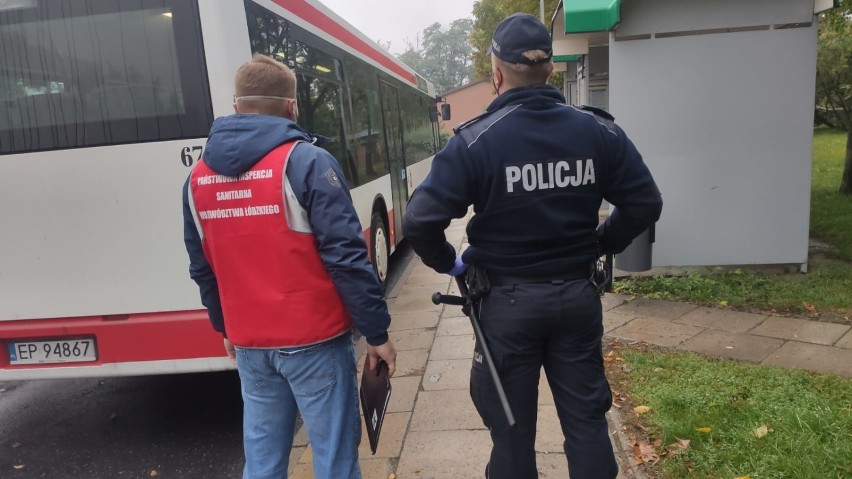 Policja z sanepidem skontrolowała autobusy MZK w Piotrkowie....