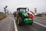 Protest rolników z powiatu tczewskiego. Przejazd drogą krajową nr 91 