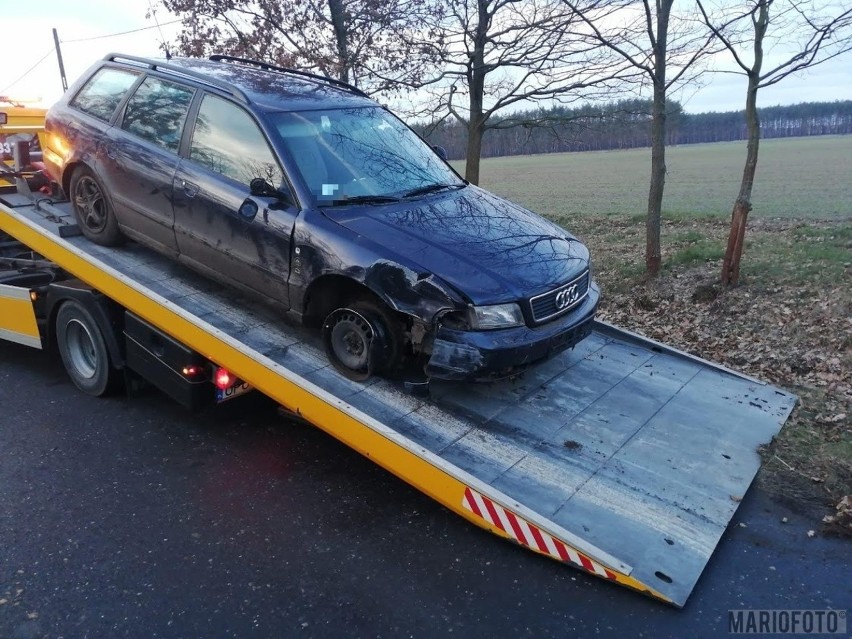 Pijany kierowca audi wjechał do rowu w Karłowicach