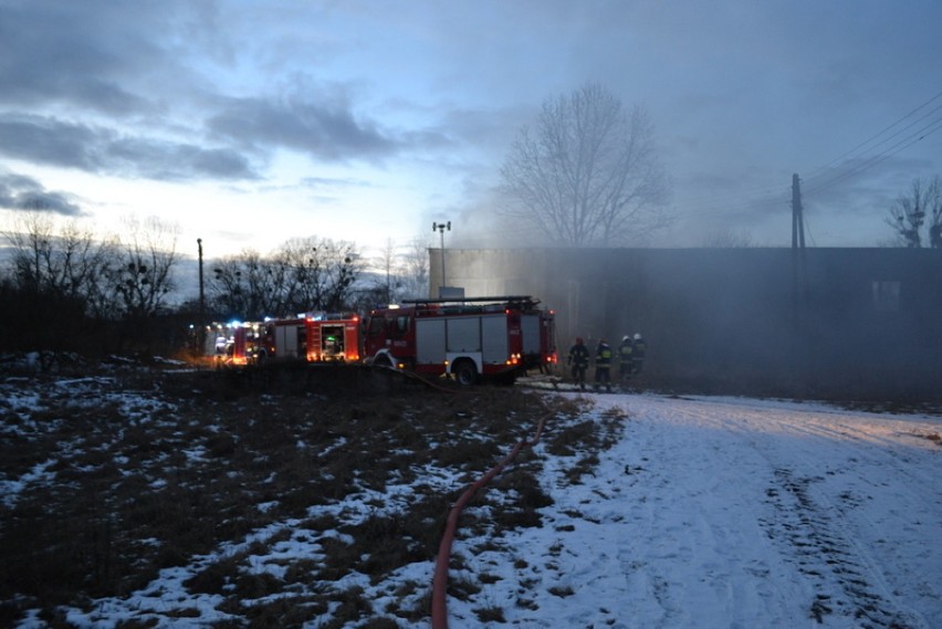 Pożar stodoły w Leźnie 5-02-2016
