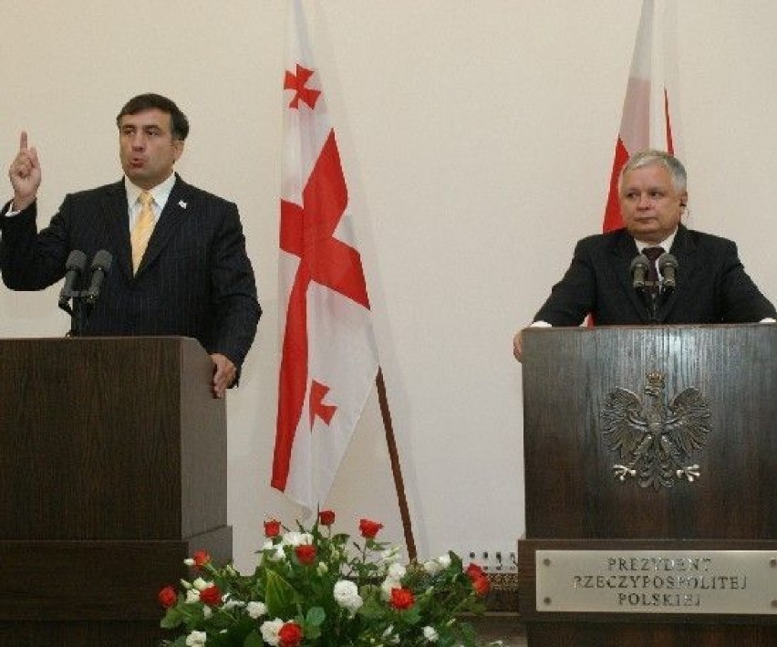 Lech Kaczyński i Michaił Saakaszwili