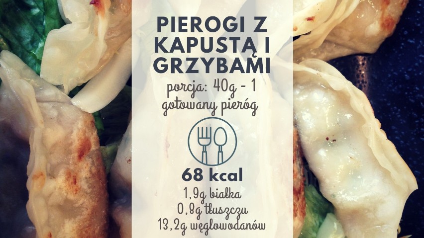 Jeden ugotowany pieróg z kapustą i grzybami waży 40g i...