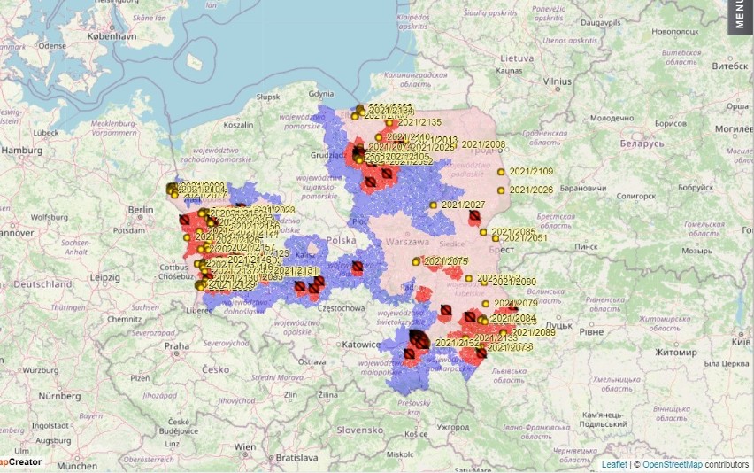 Mapa ASF ciągle się powiększa o nowe ogniska afrykańskiego pomoru świń