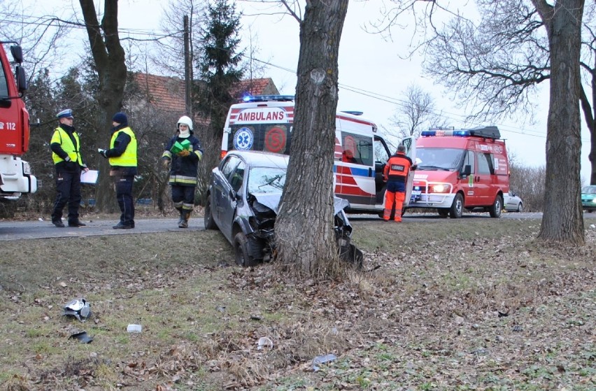 Wypadek w Sucharzewie. Opel uderzył w Drzewo [ZDJĘCIA]