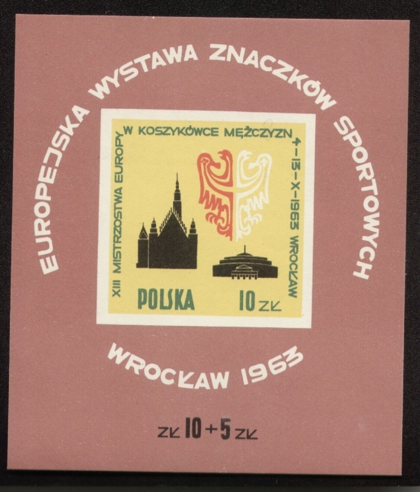 Na zdjęciu znaczek z powojennym herbem Wrocławia....