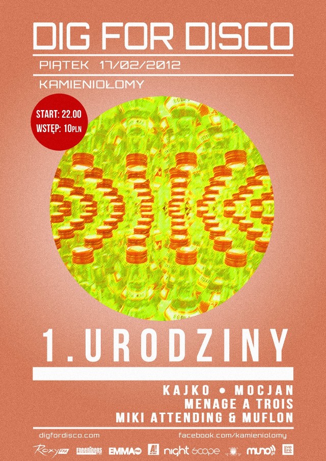 Po krótkiej przerwie Dig For Disco wraca na stałe do Kamieniołomów!

Mija rok od czasu, gdy projekt Dig For Disco rozpoczął swoją misję promowania pozytywnych, ale ambitnych klubowych brzmień. W ciągu ostatnich miesięcy gościliśmy w Warszawie takie postaci jak Tronik Youth, Cassian, G.L.O.V.E.S. i The Swiss, a w październiku ruszył blog digfordisco.com. Teraz rozpoczynamy nowy etap działalności: na blogu pojawią się kolejne ekskluzywne miksy przygotowane przez naszych gości i przyjaciół, a także wywiady z nimi. Zaprosimy też kolejnych zagranicznych artystów, ale o tym dowiecie się w swoim czasie. Póki co, świętujmy!