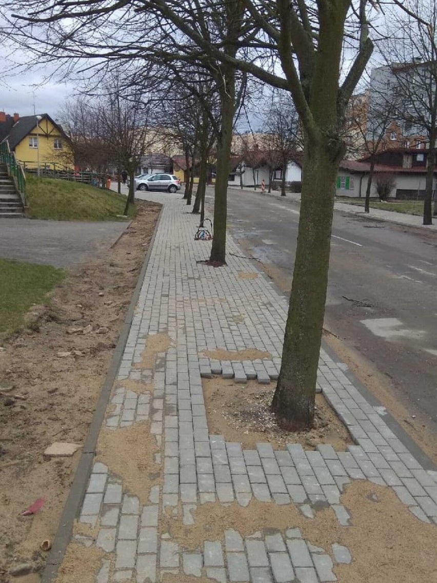 Aktualnie trwają prace na ulicy Słowackiego w Wągrowcu