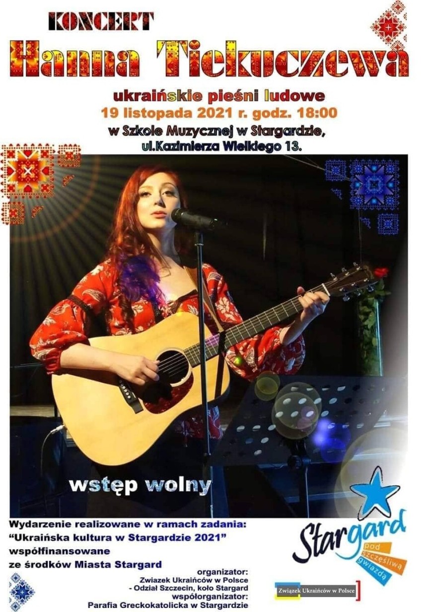 Będzie klimat! Ukraińskie pieśni ludowe w szkole muzycznej w Stargardzie zaśpiewa Hanna Tiekuczewa. Zaprasza stargardzki Związek Ukraińców
