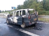 Auto spłonęło w sobotnie popołudnie na trasie S8 ZDJĘCIA 