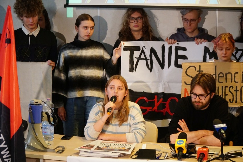 Protest studentów w poznańskim Domu Studenckim Jowita