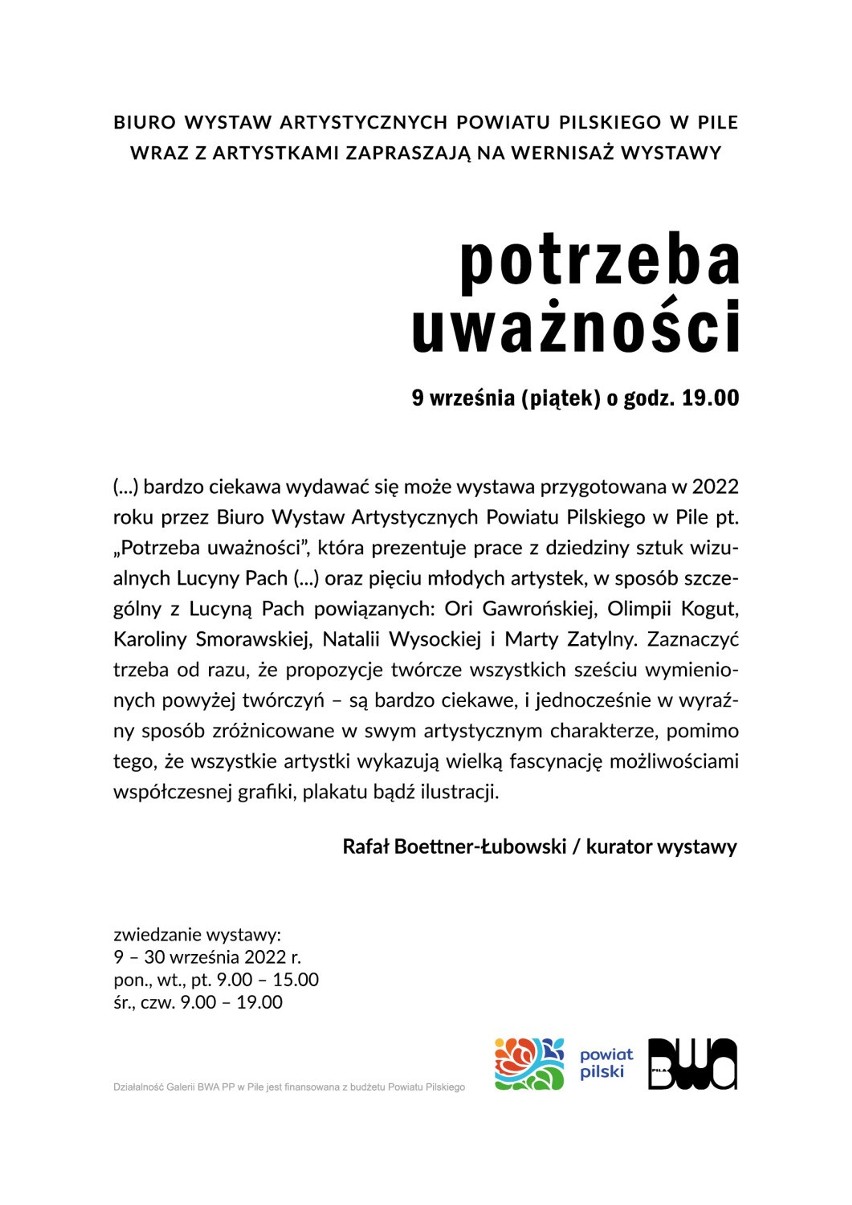 „Potrzeba uważności” – wspólna wystawa prac młodych artystek regionu pilskiego 