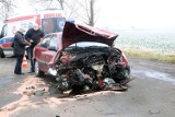 Wypadek na drodze Grzybiany - Koskowice, jedna osoba została ranna