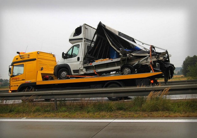 Stłuczka na autostradzie A4