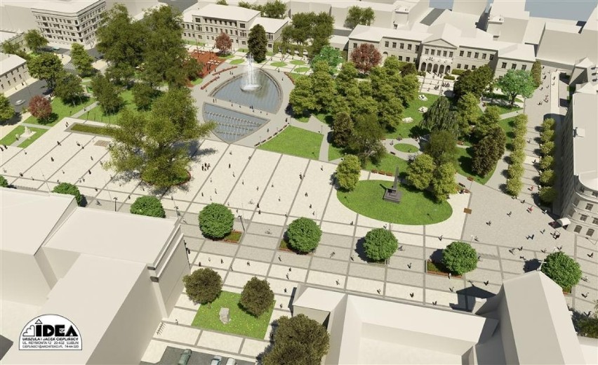 Wizualizacja placu Litewskiego po planowanej rewitalizacji
