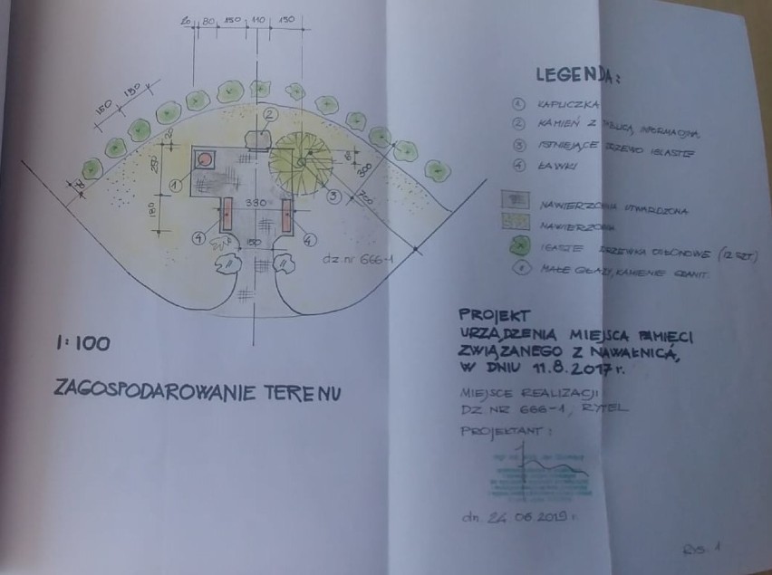 Strona z projektu utworzenia Miejsce Pamięci Nawałnicy z...