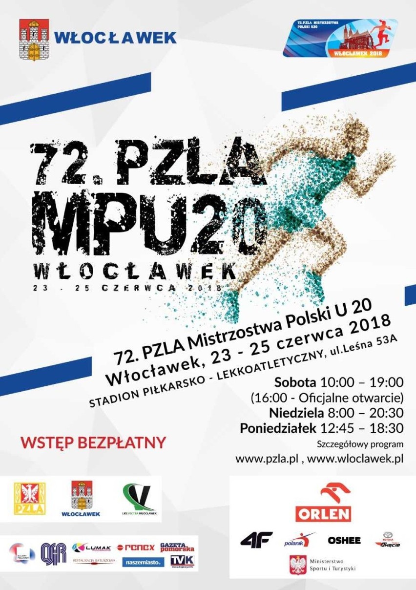 72. PZLA Mistrzostwa Polski U20 we Włocławku już od soboty [program minutowy]