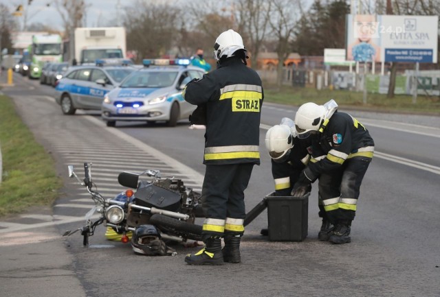 Wypadek motocyklisty w Warzymicach - 23.11.2020
