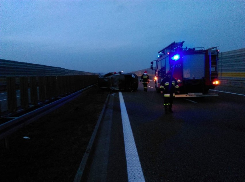 Łukocin: Wypadek na autostradzie w kierunku Gdańska. Droga zablokowana [ZDJĘCIA]