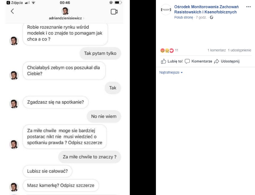 Kandydat PiS na radnego Będzina, proponował 15-latce "wsparcie" i karierę za "miłe chwile"? [SCREENY z rozmów]