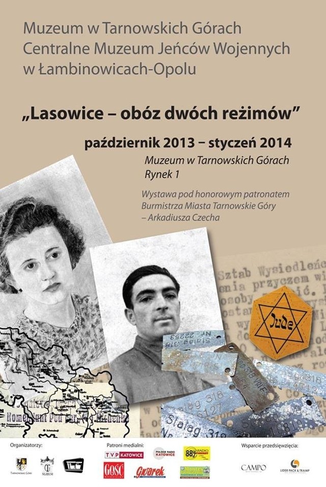 Plakat zapowiadający wystawę o obozie w Lasowicach