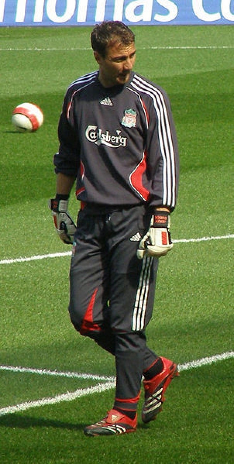 Jerzy Dudek w stroju treningowym Liverpoolu