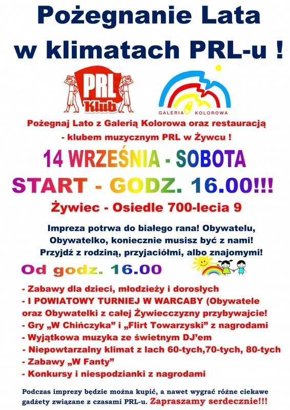 Pożegnanie lata w klimatach PRL-u już w najbliższą sobotę w Żywcu