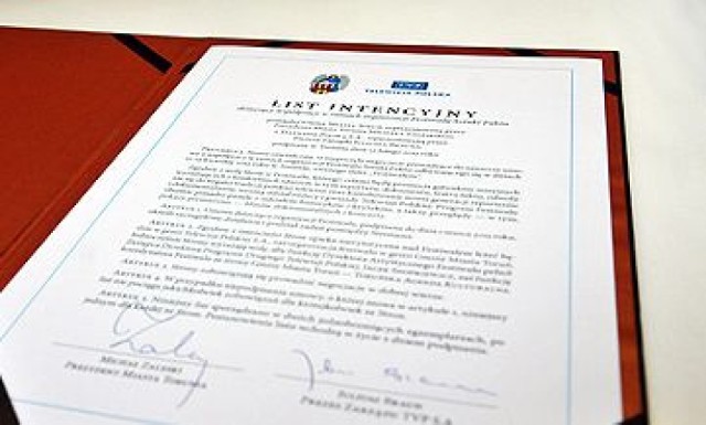 List intencyjny podpisany pomiędzy władzami miasta i Telewizją Polską