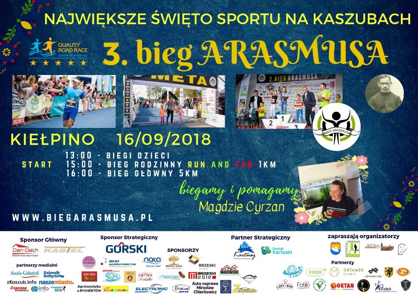 3. Bieg Arasmusa w Kiełpinie - w niedzielę, 16 września PROGRAM