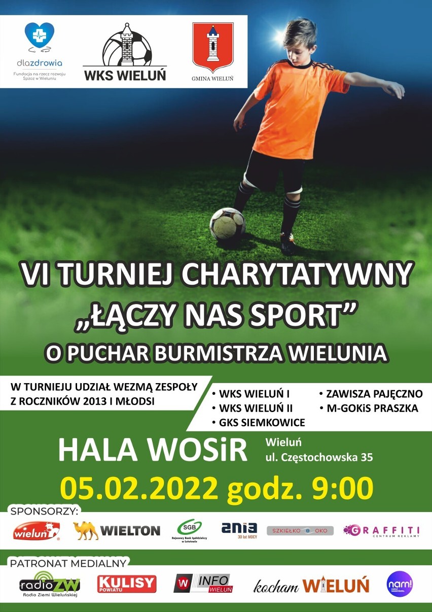 Charytatywny turniej "Łączy nas sport" 2022 w Wieluniu. Fundacja Dla Zdrowia zbiera fundusze na zakup aparatu KTG dla szpitala