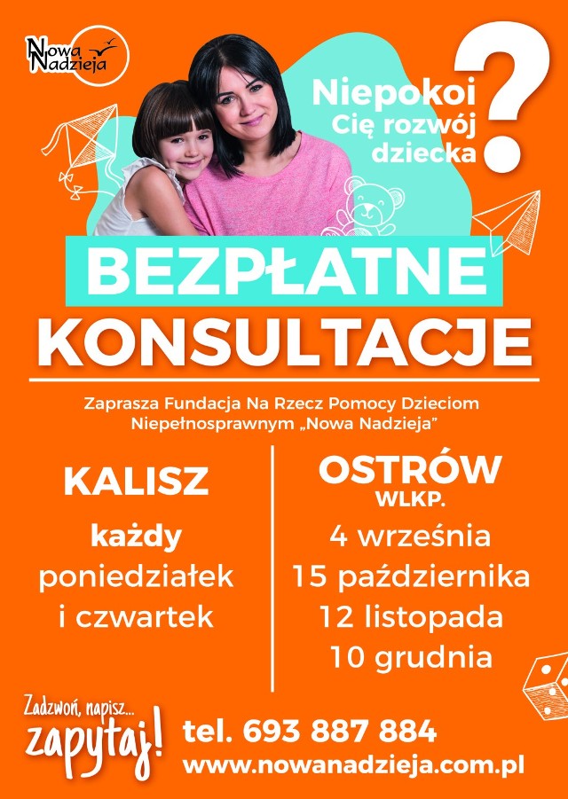 Bezpłatne konsultacje dotyczące rozwoju dziecka w Fundacji „Nowa Nadzieja”