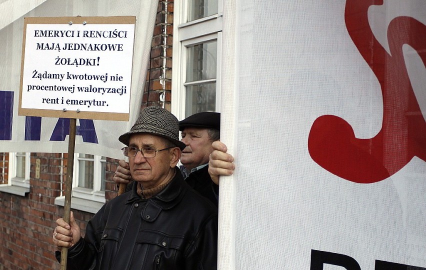 Protest emerytów i rencistów w Gdańsku