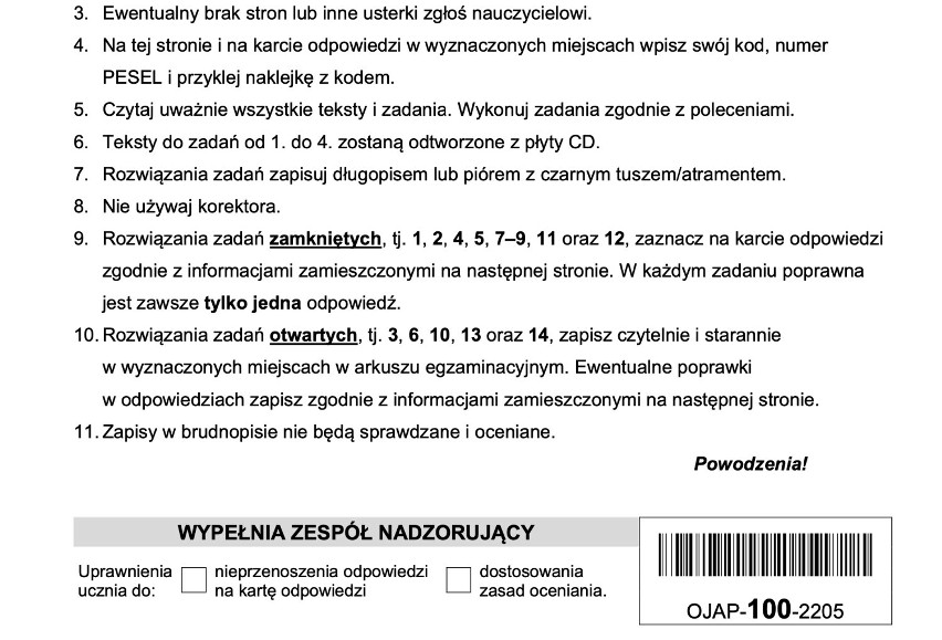 Egzamin ósmoklasisty 2022 J. angielski. Odpowiedzi, arkusze CKE, zadania [26.05.2022]