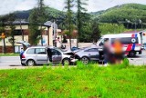 Łącko. Kobieta zabrana do szpitala po zderzeniu trzech aut osobowych w dolinie Dunajca