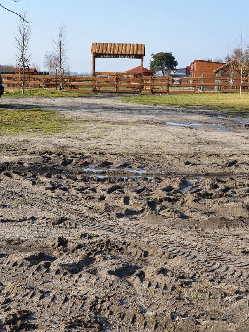 Droga na farmę przed i po wykonaniu prac