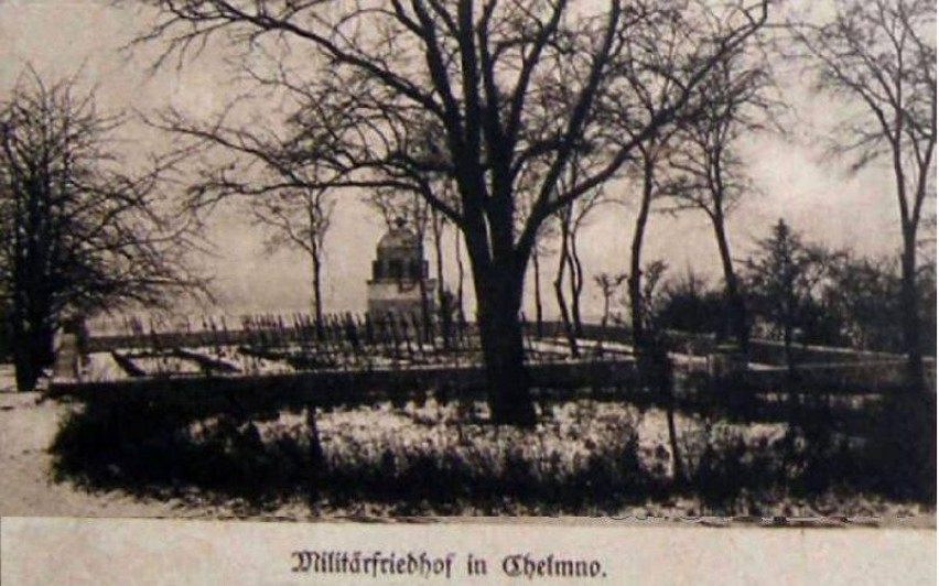 Widok cmentarza wojennego w Chełmnie nad Nerem z lat 20,...