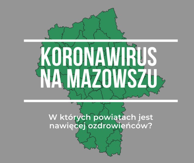\Codziennie docierają do nas informacje o kolejnych zarażeniach koronawirusem w naszym kraju. Województwo mazowieckie jak na razie ma najwięcej potwierdzonych przypadków. Na tę chwilę (stan na 14.04, godz. 13) na Mazowszu jest 1688 osób z pozytywnym wynikiem, a 70 osób zmarło.Wśród tych przykrych wiadomości, są również te dobre. W Polsce pojawia się coraz więcej ozdrowieńców, czyli osób, które miały koronawirusa, ale teraz ich wynik jest już ujemny. W województwie mazowieckim takich osób jest 150. W którym powiecie jest najwięcej ozdrowieńców? Na podstawie danych ze Stacji Sanitarno-Epidemiologicznych przygotowaliśmy statystki z podziałem na powiaty.