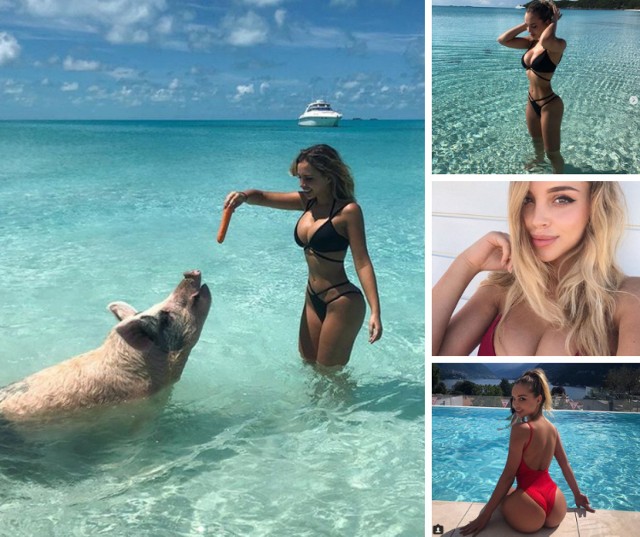 Polska królowa Instagrama na ŚWIŃSKIEJ WYSPIE [ZDJĘCIA]. Weronika Bielik na Pig Island. Seksowną modelkę obserwuje ponad 1 mln użytkowników